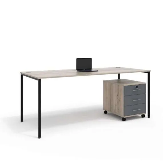 Euro 25mm Desk with Mobile Pedestal